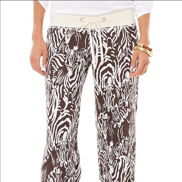 Lilly Pulitzer Entourage Beach Pants Zebra M